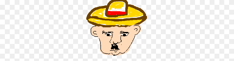 Man With Hitler Mustache Wearing A Sombrero Drawing, Clothing, Hat, Photography, Adult Free Png
