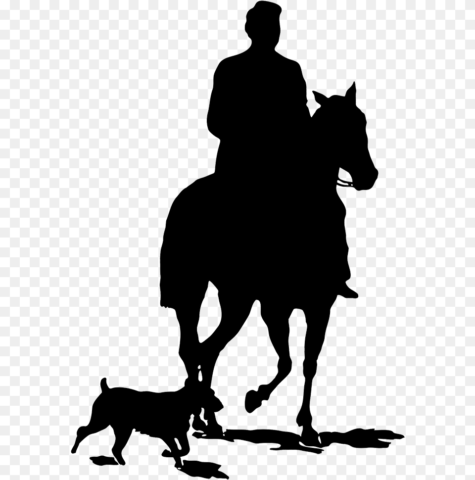 Man With Horse And Dog Man With Horse Dog, Silhouette, Person, Animal, Equestrian Free Png Download