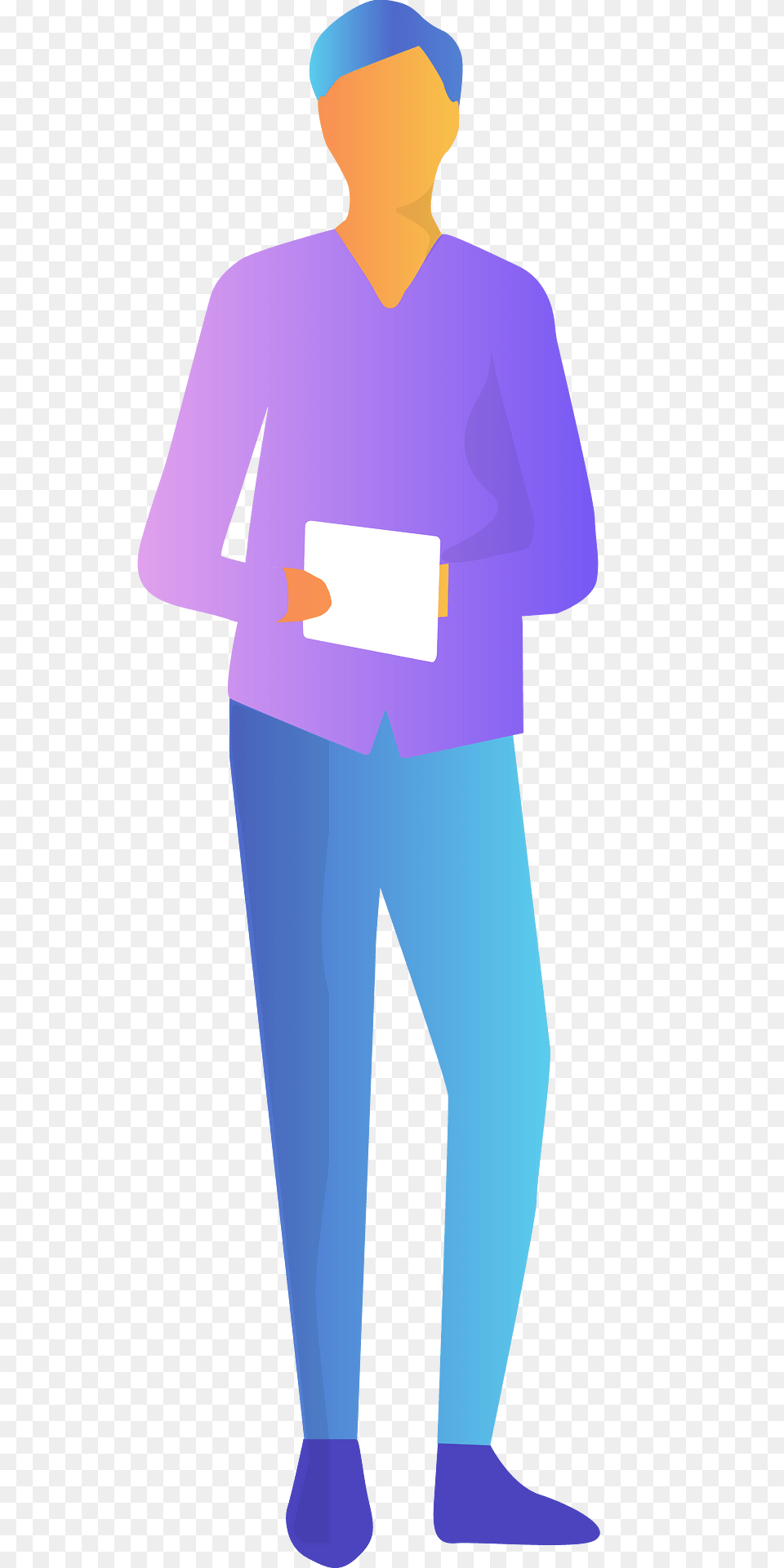 Man With Ipad Clipart, Adult, Pants, Male, Person Png Image