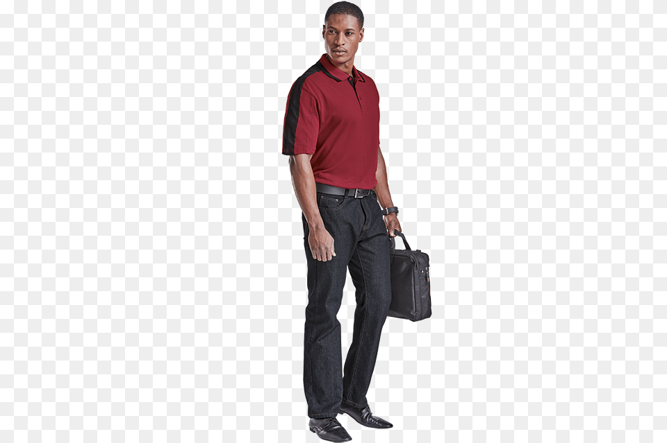 Man With Jeans Pant Hd, Clothing, Pants, Bag, Standing Free Png Download