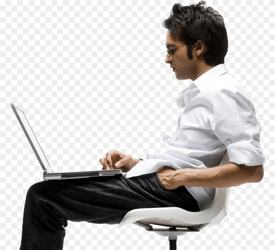 Man With Laptop, Male, Pc, Person, Shirt Free Transparent Png