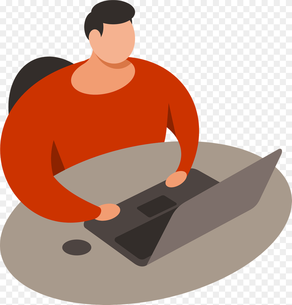 Man With Laptop Clipart, Computer, Electronics, Pc, Adult Free Transparent Png
