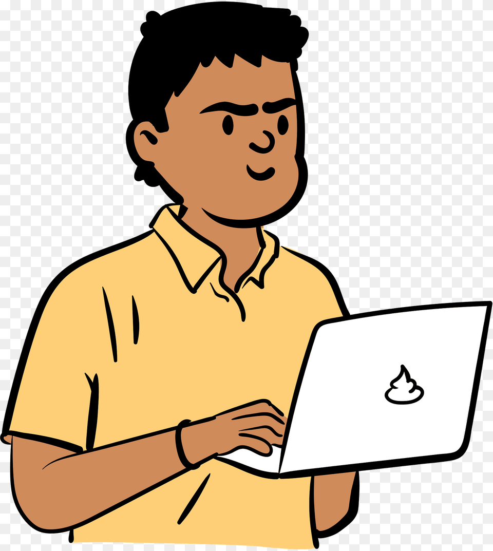 Man With Laptop Clipart, Computer, Electronics, Pc, Adult Free Png Download