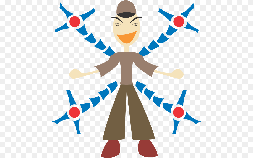 Man With Mechanic Arms Clip Art, Juggling, Person, Baby, Face Free Png Download