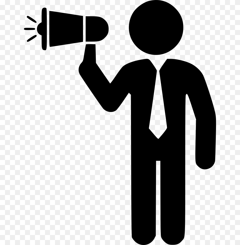 Man With Megaphone Icon, Stencil Free Png Download