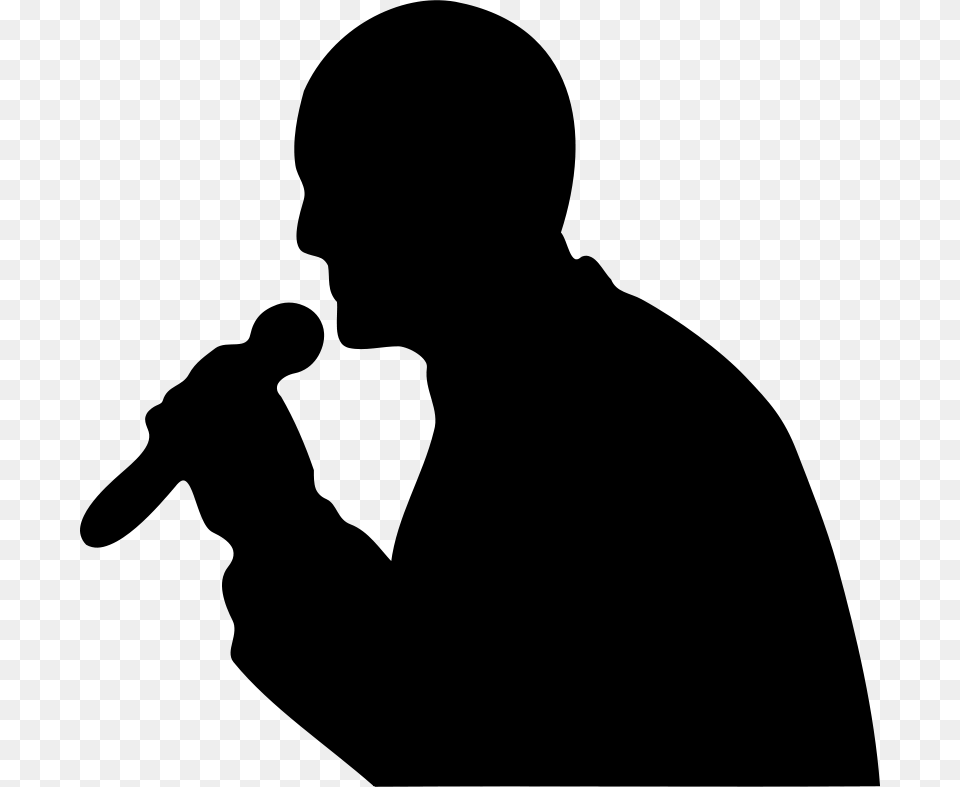 Man With Microphone, Gray Free Png