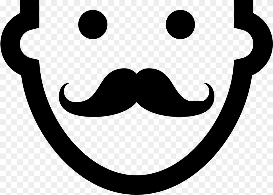 Man With Mustache, Gray Png Image