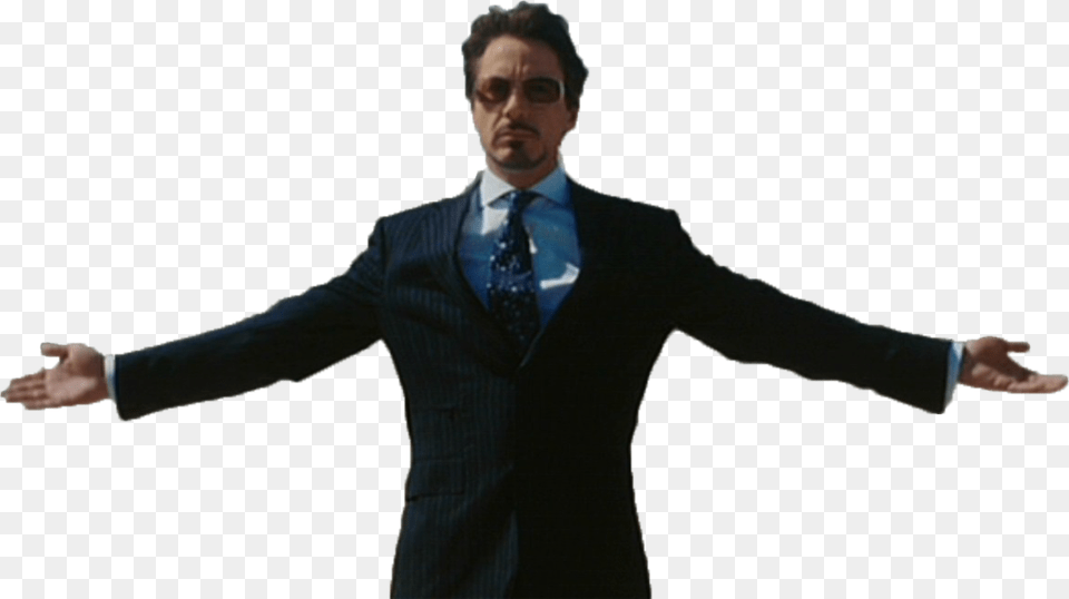 Man With Open Hands Tony Stark, Accessories, Tie, Suit, Jacket Free Png Download