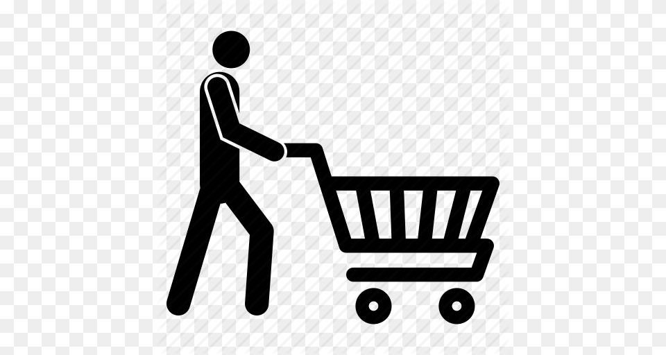 Man With Shopping Cart Man With Shopping Trolley Shopping Free Transparent Png