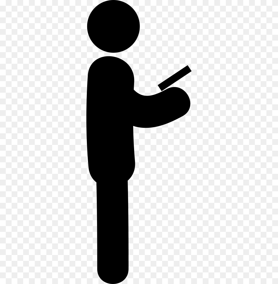 Man With Smartphone Man With Smartphone Icon, Silhouette, Stencil, Person, People Png Image