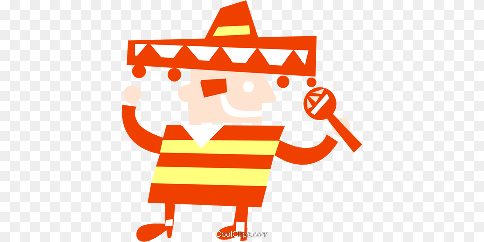 Man With Sombrero And Maracas Royalty Free Vector Clip Art, Clothing, Hat Png