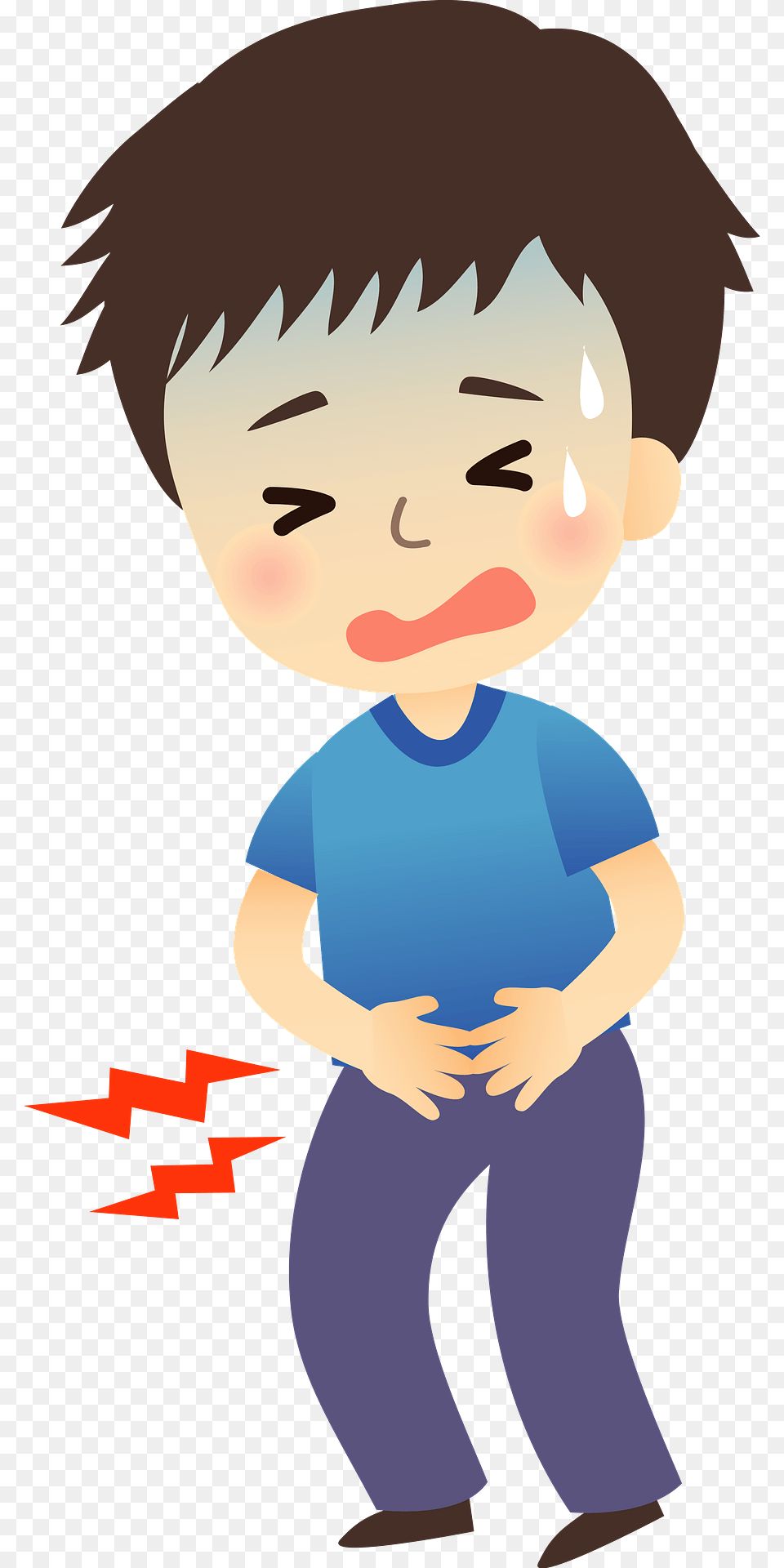 Man With Stomachache Clipart, Publication, Baby, Book, Person Png