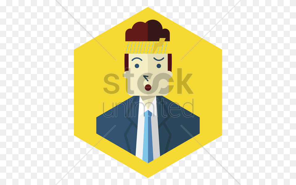 Man With Storm Clouds Illustration, Accessories, Tie, Formal Wear, Sign Free Png Download