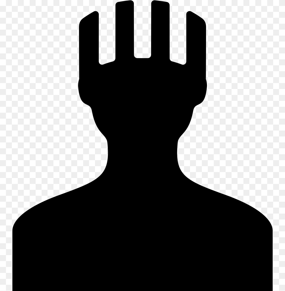 Man With Striped Hat Silhouette, Cutlery, Fork, Adult, Male Free Transparent Png