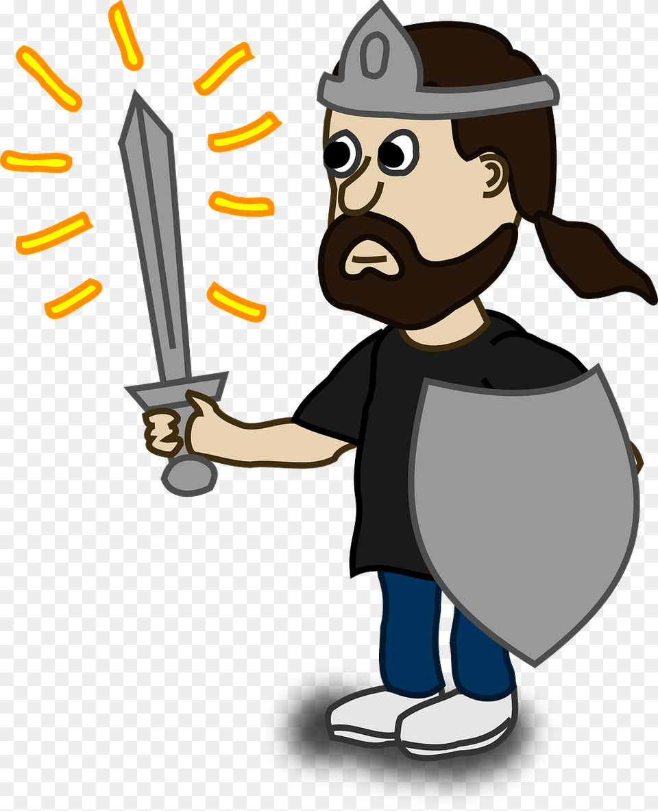 Man With Sword Cartoon, Baby, Person, People, Face Free Transparent Png