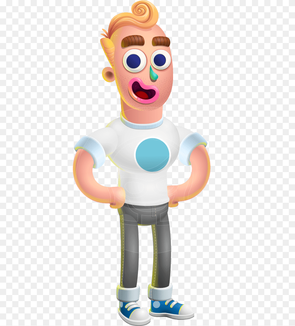 Man With T Shirt Cartoon Vector 3d Character Aka Wesley Cartoon, Toy, Photography, Tape, Face Png