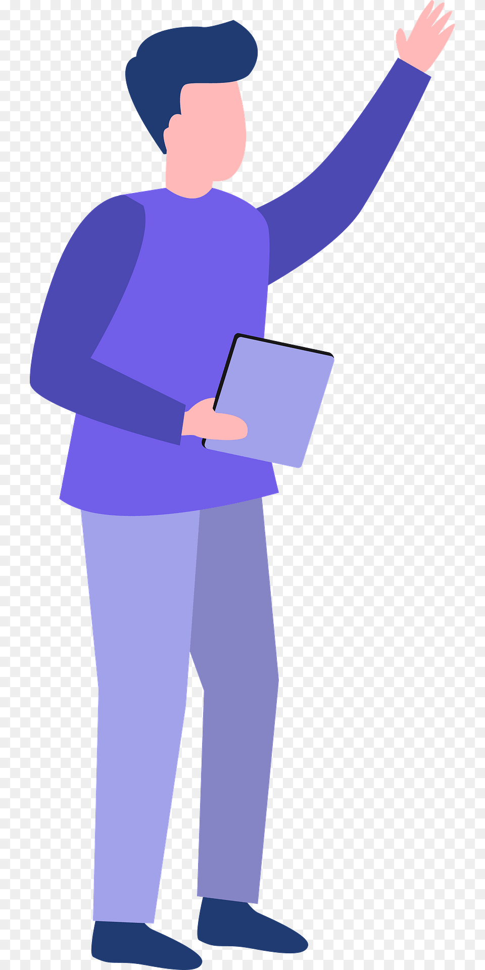 Man With Tablet Clipart, Reading, Person, Male, Box Free Png