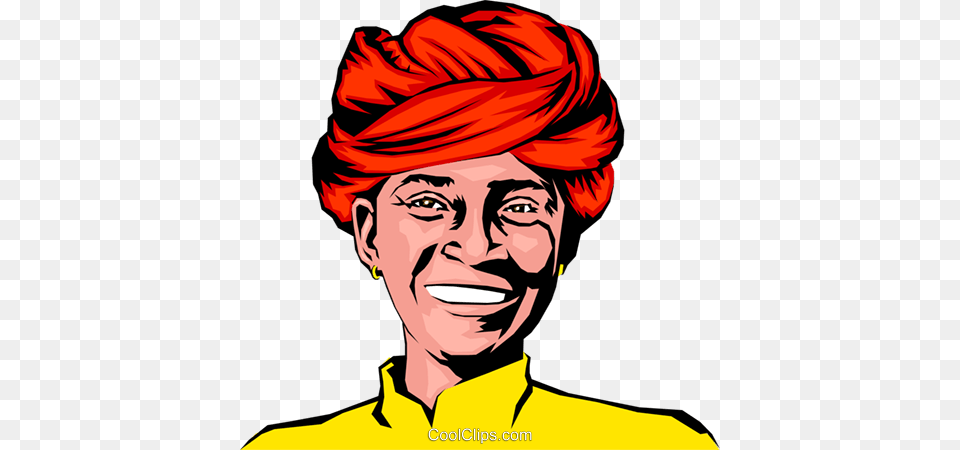 Man With Turban Royalty Vector Clip Art Illustration, Adult, Portrait, Photography, Person Free Png