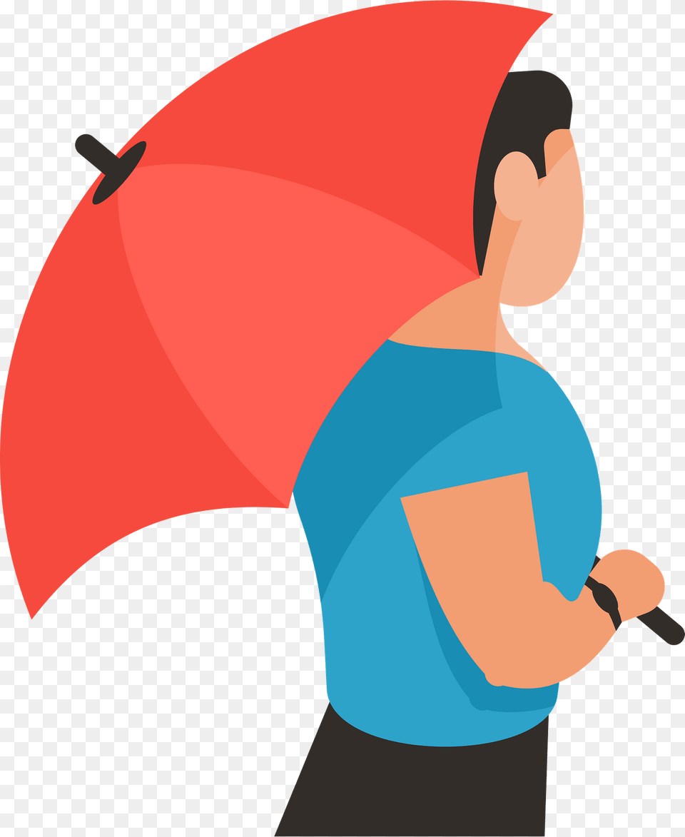 Man With Umbrella Clipart, Canopy, Person, Animal, Fish Free Png Download