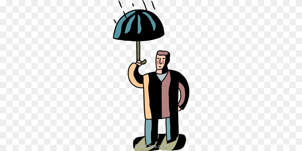 Man With Umbrella In The Rain Royalty Vector Clip Art, People, Person, Adult, Male Png