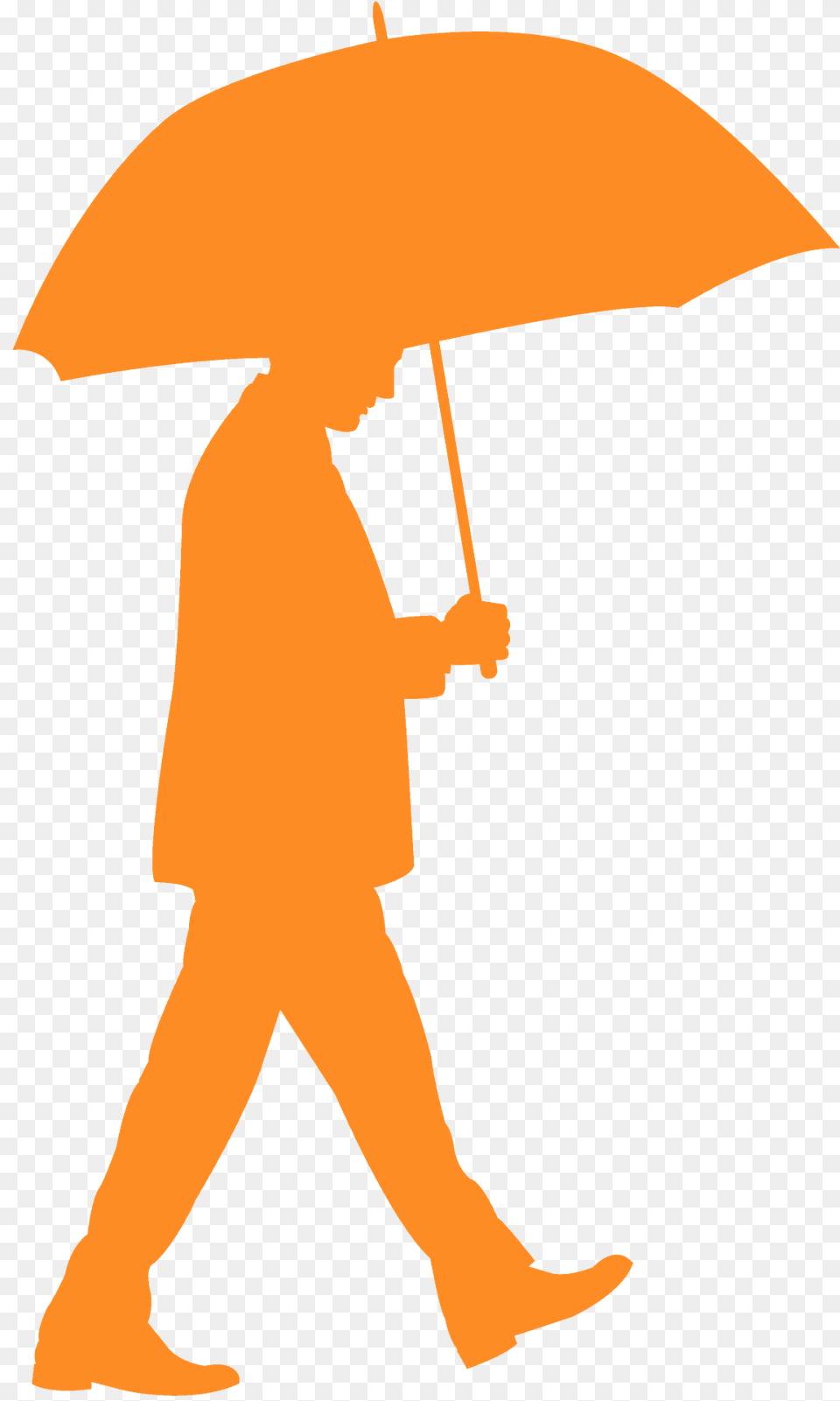 Man With Umbrella Silhouette, Canopy, Person Free Png Download