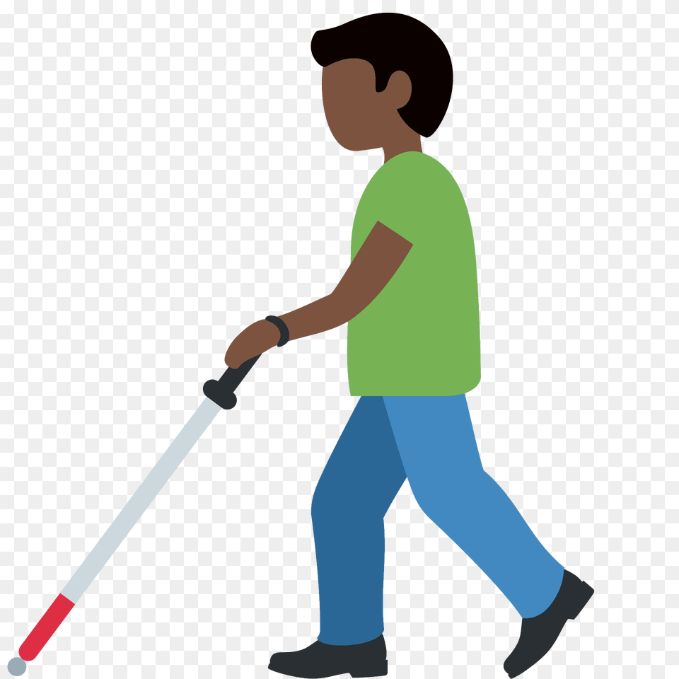 Man With White Cane Emoji Clipart, Cleaning, Person, Boy, Child Free Transparent Png