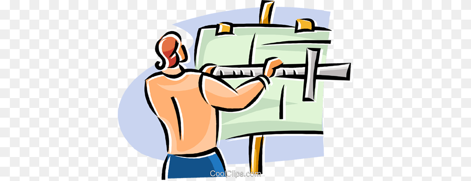 Man Working On A Architectural Design Royalty Vector Clip Art, Photography, Back, Body Part, Person Free Png