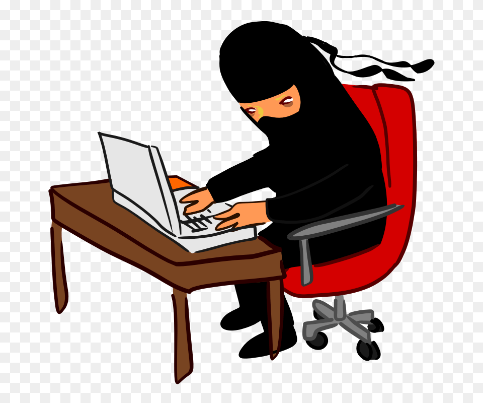Man Working On Computer Clip Art, Electronics, Pc, Laptop, Furniture Png Image