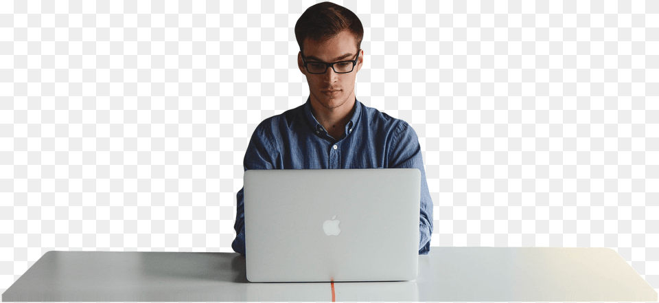 Man Working On Imac Image Guy On Computer, Pc, Electronics, Laptop, Adult Free Png Download