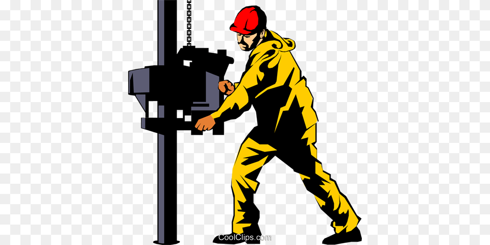 Man Working On Oil Rig Royalty Vector Clip Art Illustration, Worker, Person, Helmet, Hardhat Free Transparent Png