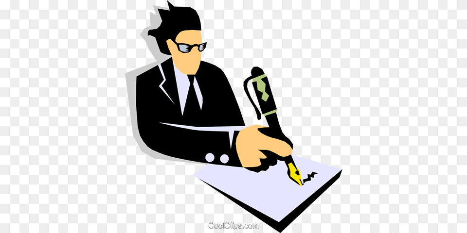 Man Writing Royalty Vector Clip Art Illustration, Adult, Male, Person, Face Free Png