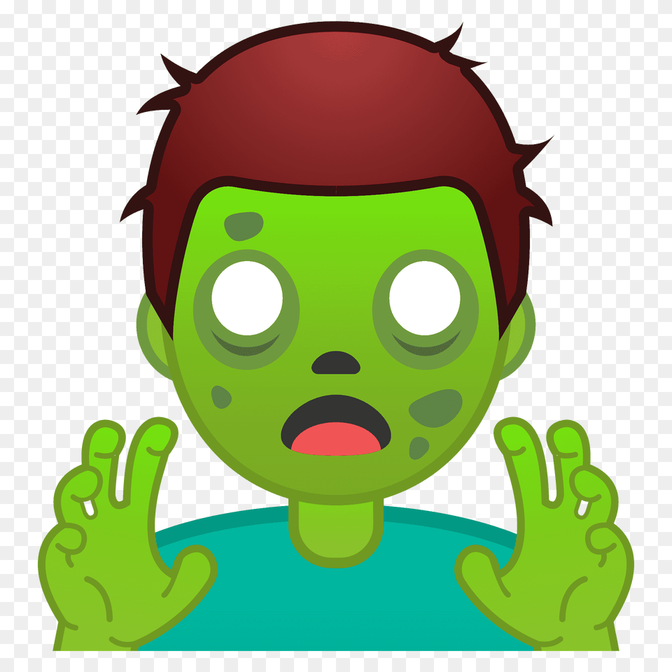 Man Zombie Emoji Clipart, Green, Face, Head, Person Png