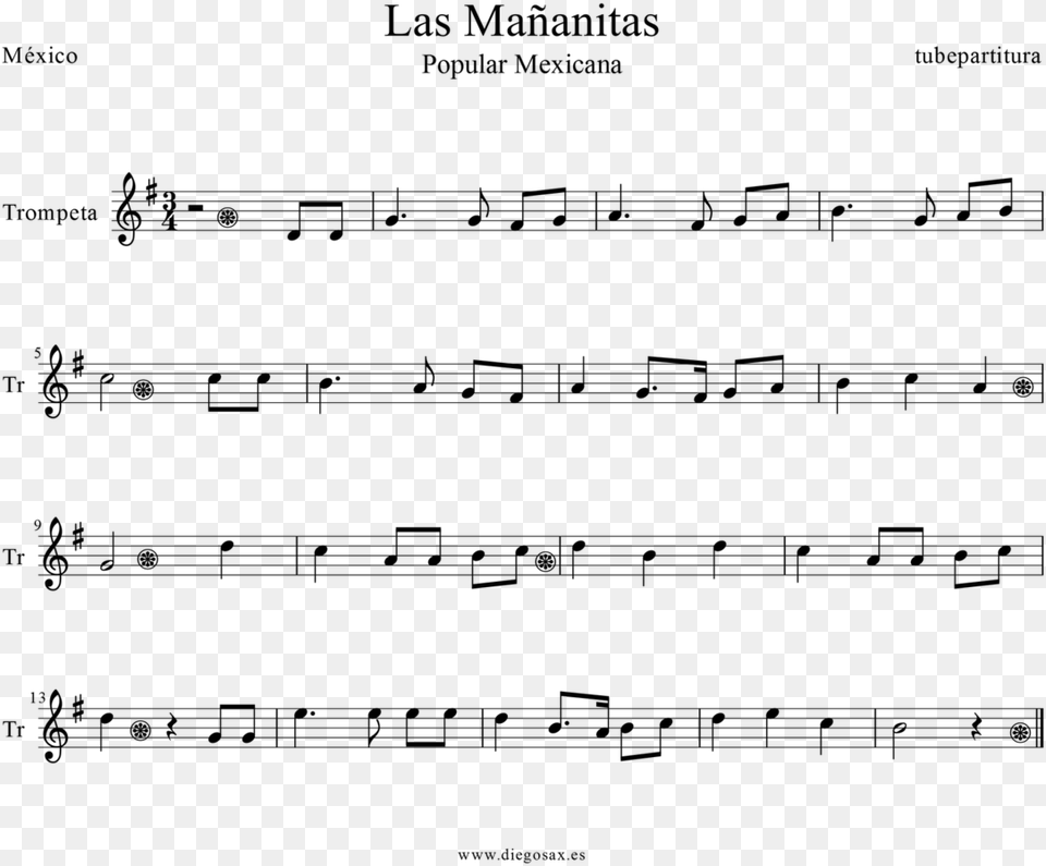 Mananitas Violin Sheet Music, Gray Free Transparent Png