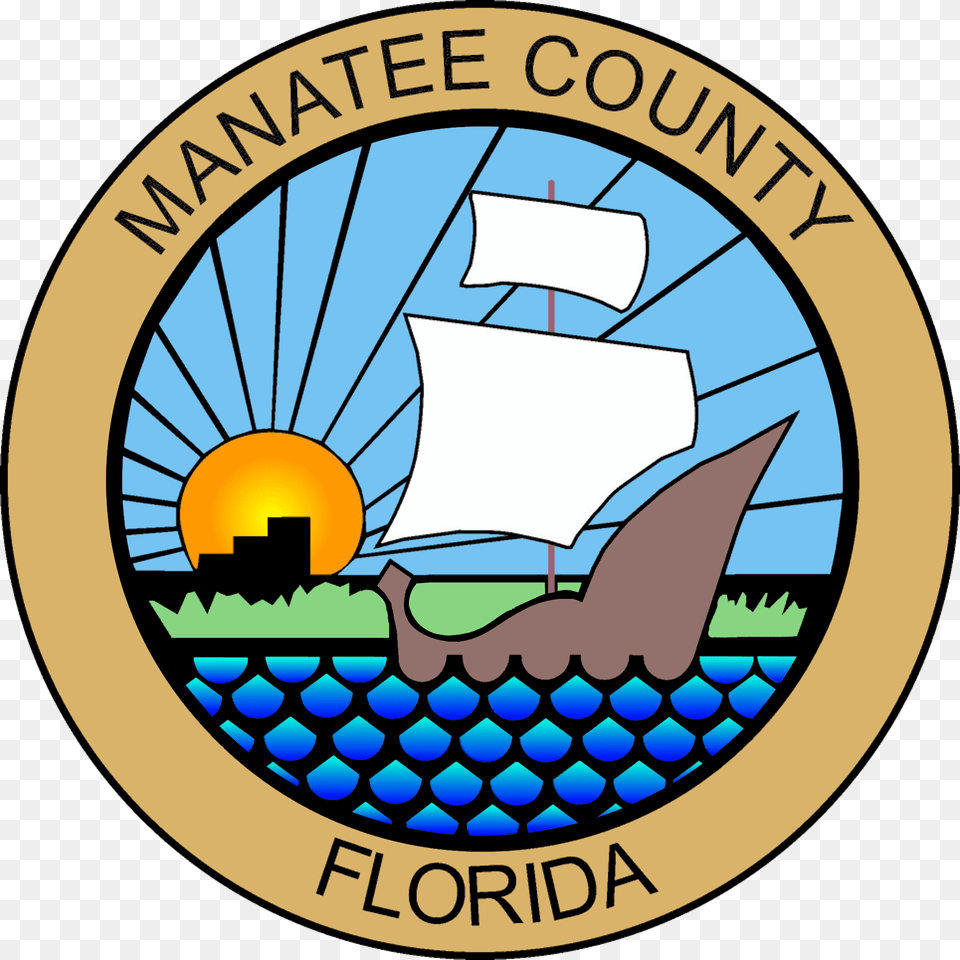 Manatee County Government Seal Manatee County Florida Logo, Badge, Symbol, Emblem, Disk Png