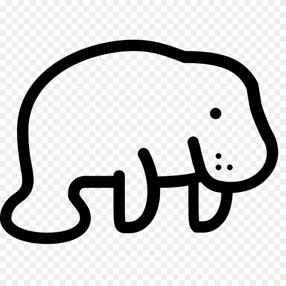 Manatee Icon, Gray Png