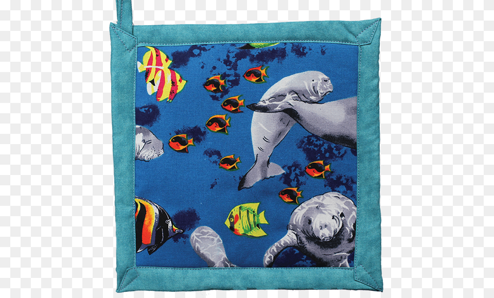 Manatee Print Pot Holder Inch, Cushion, Home Decor, Animal, Fish Png Image