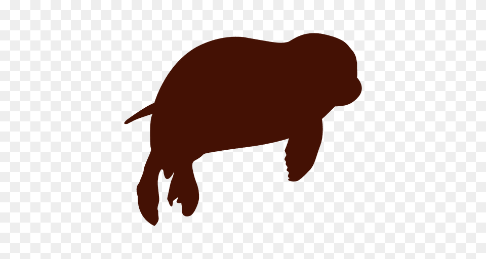 Manatee Silhouette, Animal, Mammal, Bear, Wildlife Png Image
