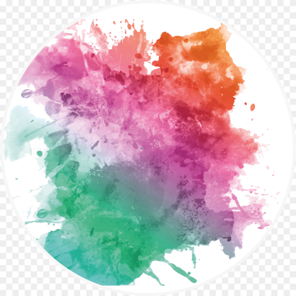 Mancha Colores Crculo Watercolour Splat, Plate Png Image