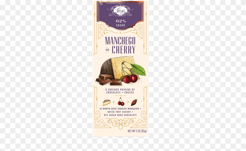 Manchego And Cherry Chocolate Bar Chocolate Bar, Advertisement, Poster, Food, Fruit Free Transparent Png