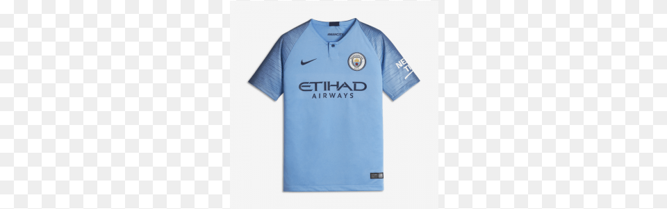 Manchester City Home Jersey Manchester City 2018, Clothing, Shirt, T-shirt Free Png Download
