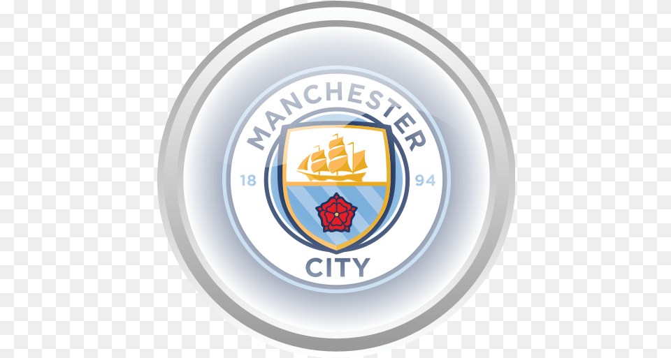 Manchester City Logo 256x256 Manchester, Emblem, Symbol, Disk Png