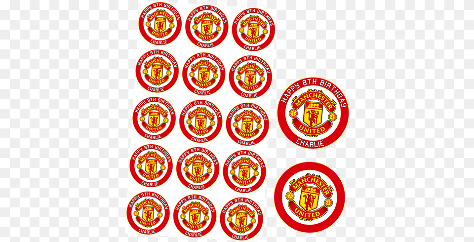 Manchester United Football Club 2 Circle, Sticker, Logo, Symbol, Text Png Image