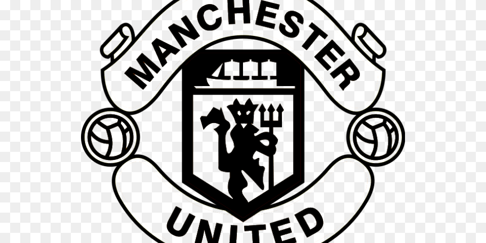 Manchester United Logo Clipart Manchester United White Logo, Badge, Symbol, Emblem Free Png Download