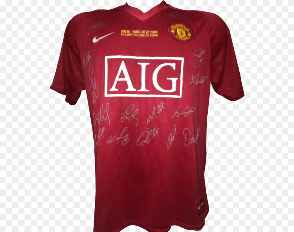 Manchester United Signed 2008 Champions League Winning Manchester United Blue Kit Anniversary, Clothing, Shirt, T-shirt, Jersey Free Transparent Png
