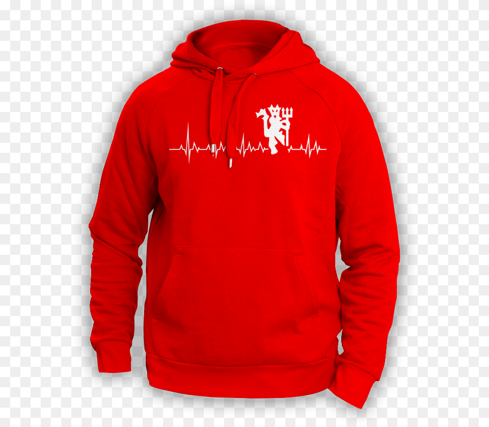 Manchester Utd Fc Heart Beat Hoody 18x18 18quotx18quot 45x45cm Car Pillow Shell Case Polyester, Clothing, Hoodie, Knitwear, Sweater Free Png Download