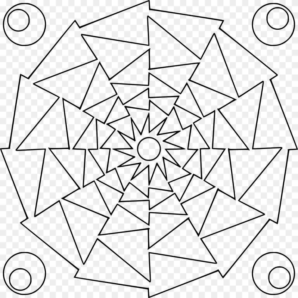 Mandala Arrow Drawing Mandala Coloring Pages, Gray Free Png Download