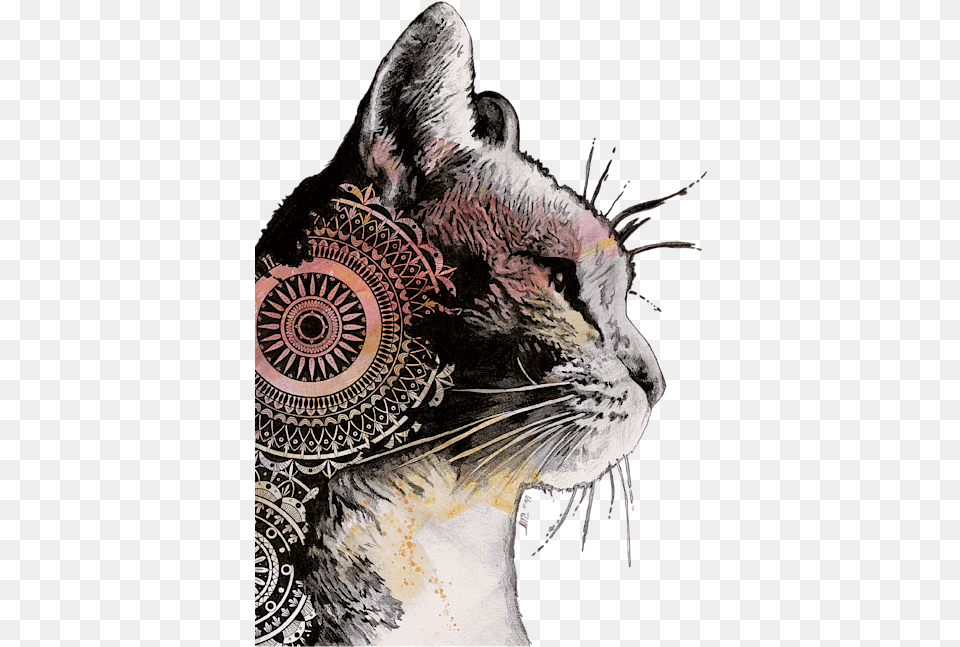 Mandala Cat Drawing, Animal, Mammal, Pet, Art Free Png