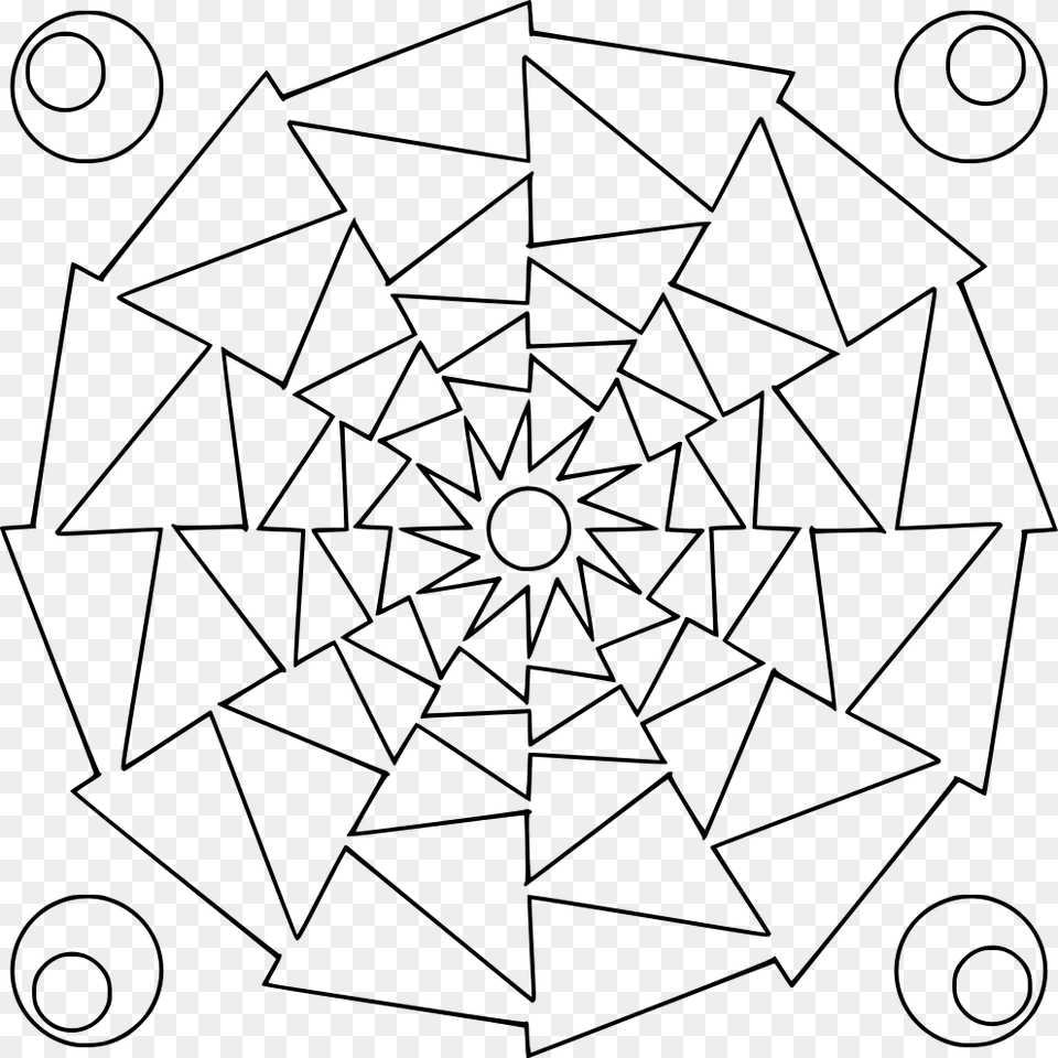 Mandala Coloring Pages, Gray Png