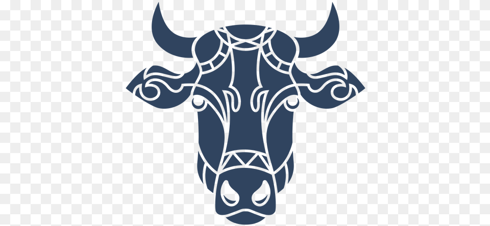 Mandala Cow Head Blue Mandala Animal Vector, Ox, Bull, Cattle, Mammal Png Image