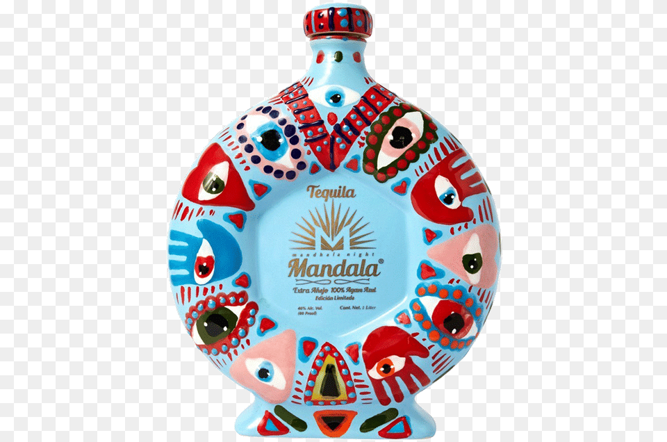 Mandala Extra Anejo Dia De Los Muertos Specialty Bottle Mandala Tequila, Art, Porcelain, Pottery, Jar Png